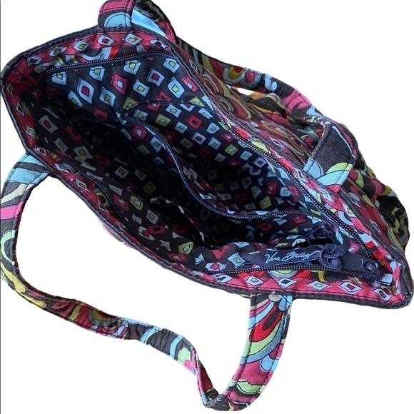 Vera Bradley Puccini Pattern Morgan Style Shoulder Bag Brown Pink Yellow White - Picture 10 of 14